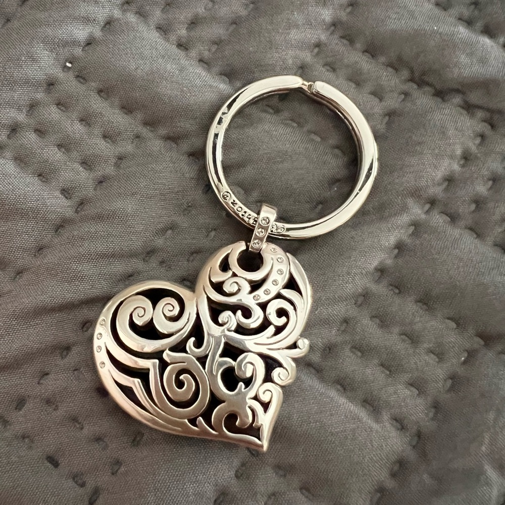 Brighton Silver Filigree Heart Key Ring